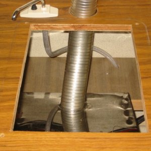 The exhaust is double walled flex pipe. Fresh air is taken from outside and combustion gases are exhausted outside.(Rock-C)