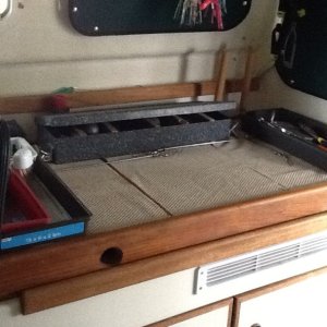Media 'Cover over sink and stove. Perfect work area while fishing' in album 'Legal document rack'