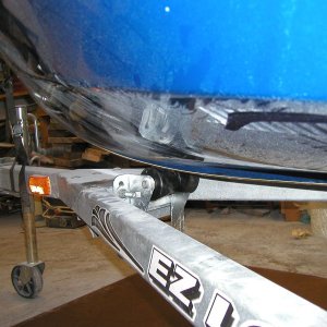 Because I moved the bow post forward 22 in. I added a keel roller to the front of the trailer.