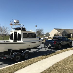 Full rig in front of the house