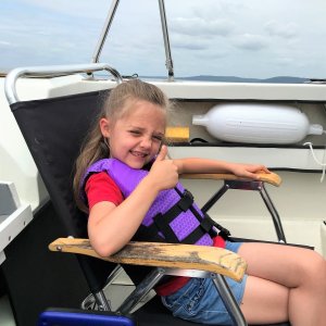 Anna enjoying her first cruise out on the Chesapeake bay