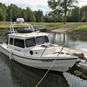 Tied up for the night at the slip at the Coles Creek marina