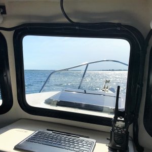Some light chop on the St Lawrence river in June