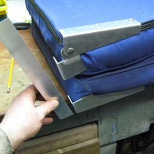 Lay seat flat and make measurement for angle aluminum.I was only able to get 16th inch so double up.