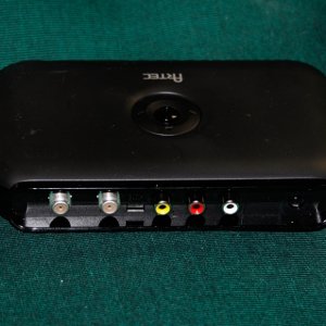 Media 'Arctec-Rear-Connectors: Simple RF connections from the TV antenna to the TV and Audio / Video Jacks as well.' in album 'Shakespeare-TV-Amplifier: I redesigned the bulky mount and made a spacer to flush mount the amplifier box out of the way in front of the copilot seat. This box has a variable gain amplifier and ON OFF switch with LED indicator . When the amp is off, the external tv cable input is routed directly to the TV.'