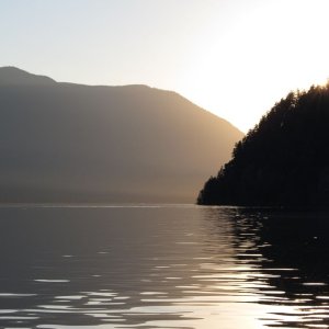 Media '' in album 'Lake Cresecent, WA.  Pointer in approximate location of Storm King ranger station.'