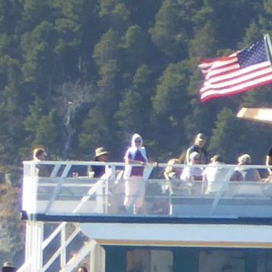 There they are- my mom in the white hoodie and uncle in the ball cap heading in towards the cabin.