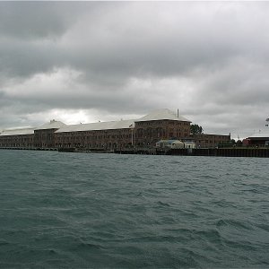 Power plant and fishing hole