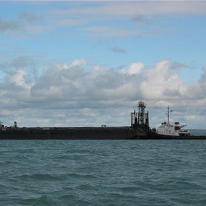 Media 'Tow boat with single barge' in album 'DeTour Straits'