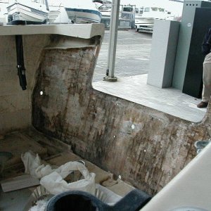 Media 'all stripped down and almost ready for new lamination of material' in album 'the motor well is detached and ready for stripping the rotten wood out'