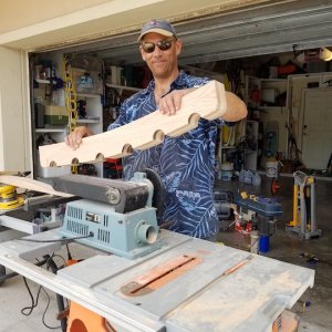 belt sander helps get a lot of material off quick