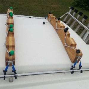 Bungie clipped onto rails so no holes drilled.