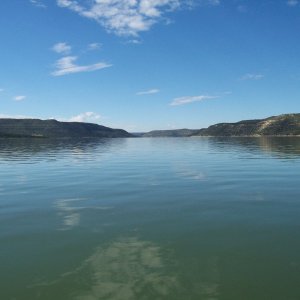 Looking south at a pretty calm lake