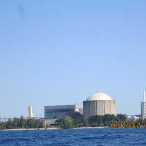 Media 'Bruce Nuclear Plant' in album 'A sailboat with its tender anchored behind the breakwall.'