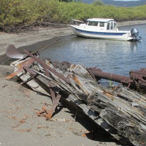 Old steamboat wreck on Stevenson Island