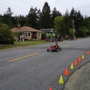 Shark racer at the soap box derby