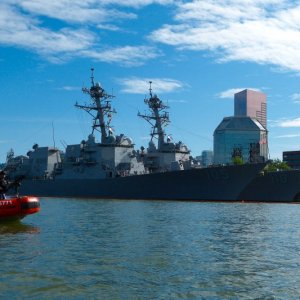 Rose Festival - Coast Guard Patrol by Navy ships