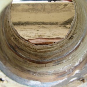 Wood sanded clean--notice a small void at the very back, where the aft deck is attatched