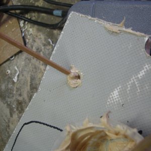 filling hole with thin piece of popcicle stick