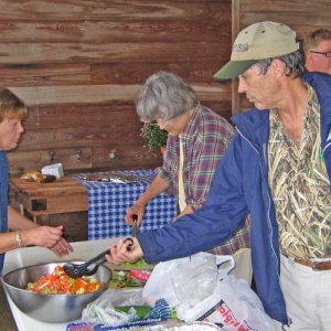 John checks out the food