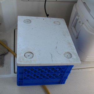 plastic crate under generator