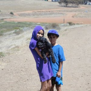 Grandchildren Maya and Devin with Angel