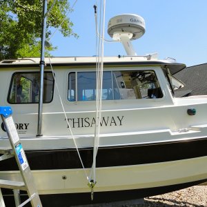 Crane davit to waterline