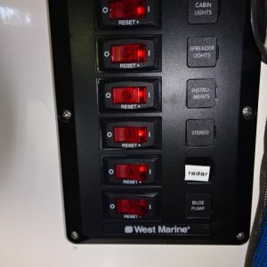 extra switch panel, with switch for instruments, radar, extra lights.