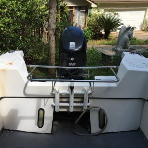 Looking aft--cooler rack and splash well 19
