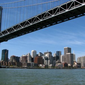 Skyline under the Bay Bridge