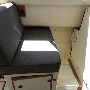 Media 'Dinette forward seat, in position so that navigator may sit facing forward.' in album 'Port side Bettie Bateau'