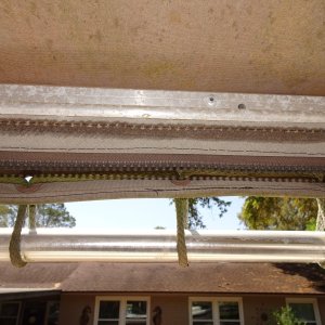 Awning rail and zipper for full camper back.
