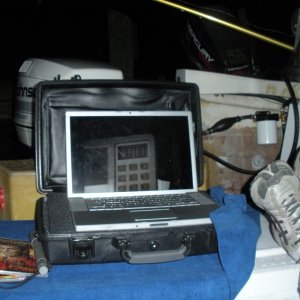 Watching Macgyver in the cockpit after dinner