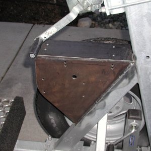 1/4" steel bracket welded to trailer winch post. Holes drilled, ready for primer and Galvanizing.