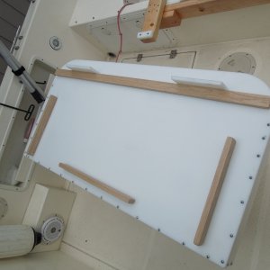 Media 'Just used some 1x2 oak on end as border to keep the table in place.' in album 'Old cutting table and cooler off the 22 a bit on the small size for 130lb butt.'
