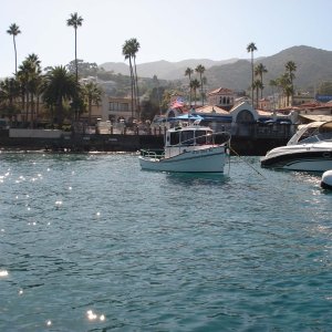 Looking back at Avalon Catalina Island.