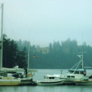 19 Aug 2005: R-Matey tucked in for the night at Cornet Bay.