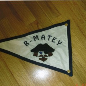 Media 'Oct 2005: For the R-Matey, a burgee created and stitched by Linda (Two Lucky Fish).' in album '2 Jan 2005 Bellingham:  Happy New Year! We're gonna cruise over to LaConner.'