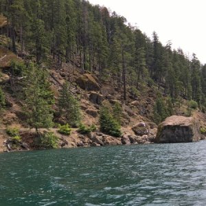 The NE side of the lake has a road that goes up to Staircase.