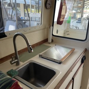 Galley with new faucet