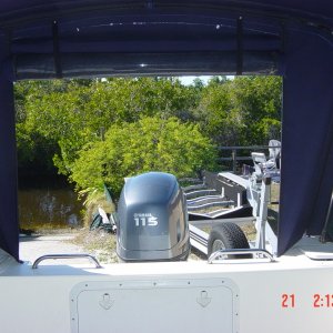 Looking out of the new canvas,  1.screen , 2.isenglass and 3. sunbrella