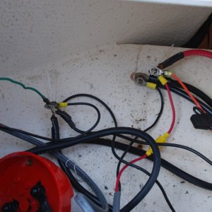 The starboard locker and wiring, minus 2 group 24 batteries