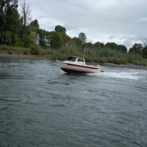 putting her through some paces on the nearby willamette