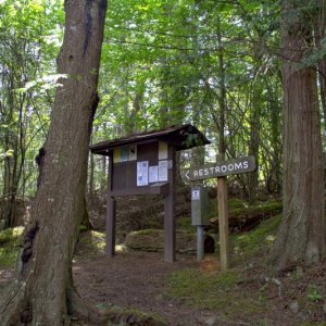 Pay station and bulletin board at Doe Island