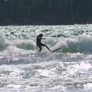 surfers at tofino