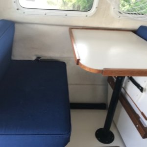 Media 'Table with seat facing fwd' in album 'V-berth fwd'