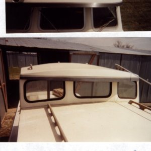 View showing owner added hard top extension from the front.