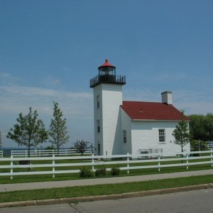 Escanaba Light Now Museum. Escanaba has great harbor set in 160 acre lakefront park. Saw ore boat come and go. Downtown with restaurants, internet cafe is a few blocks away. They have events in the park.
