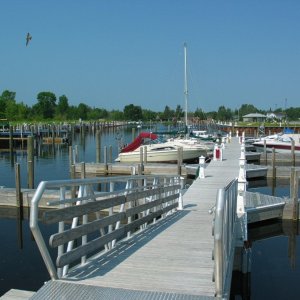 Media 'Cedar River Harbor, some low floating slips great for Dories as well as many slips for larger boats.' in album 'State Park at Rock Island, WI. This park is and island reached by ferry, I guess you can moor overnight although not well protected. Mainly a backpacker's destination, not real boat friendly.'