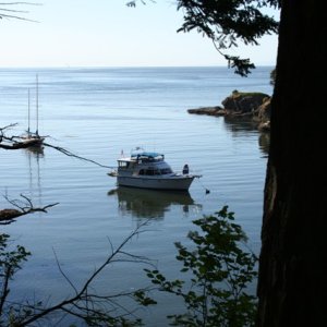 the elliotts moored at Matia Island
